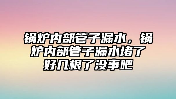 鍋爐內部管子漏水，鍋爐內部管子漏水堵了好幾根了沒事吧