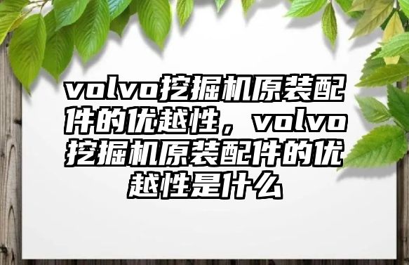 volvo挖掘機原裝配件的優越性，volvo挖掘機原裝配件的優越性是什么