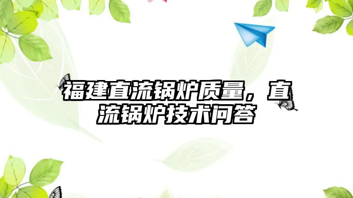 福建直流鍋爐質量，直流鍋爐技術問答