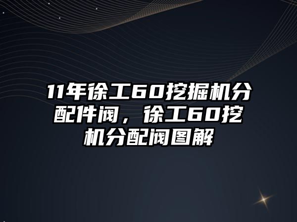 11年徐工60挖掘機分配件閥，徐工60挖機分配閥圖解