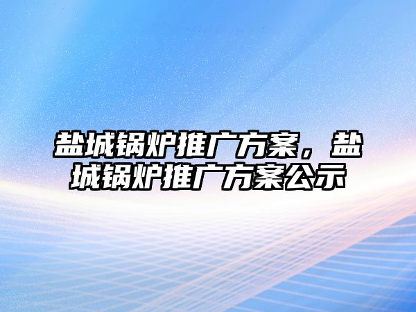 鹽城鍋爐推廣方案，鹽城鍋爐推廣方案公示