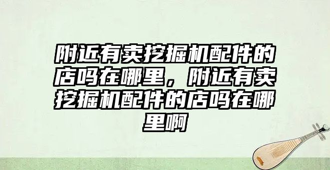 附近有賣挖掘機配件的店嗎在哪里，附近有賣挖掘機配件的店嗎在哪里啊