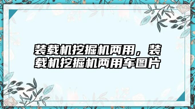 裝載機挖掘機兩用，裝載機挖掘機兩用車圖片