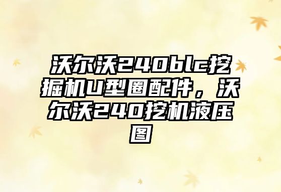 沃爾沃240blc挖掘機U型圈配件，沃爾沃240挖機液壓圖