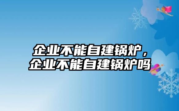 企業(yè)不能自建鍋爐，企業(yè)不能自建鍋爐嗎