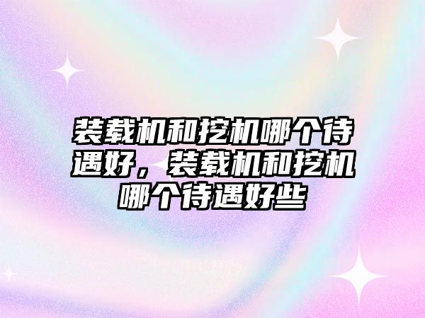 裝載機和挖機哪個待遇好，裝載機和挖機哪個待遇好些