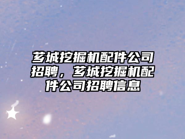 薌城挖掘機配件公司招聘，薌城挖掘機配件公司招聘信息