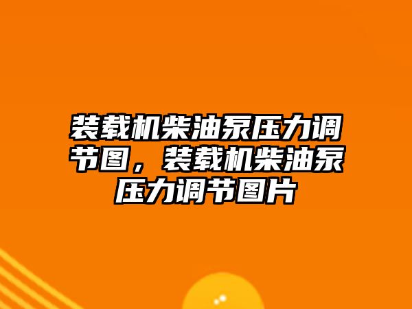 裝載機柴油泵壓力調節圖，裝載機柴油泵壓力調節圖片