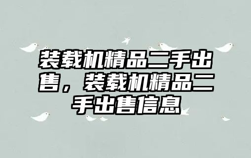 裝載機精品二手出售，裝載機精品二手出售信息