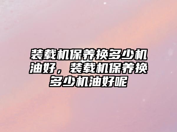 裝載機保養換多少機油好，裝載機保養換多少機油好呢