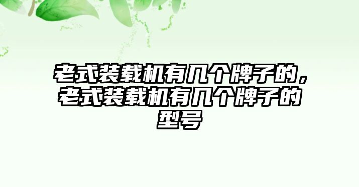 老式裝載機(jī)有幾個(gè)牌子的，老式裝載機(jī)有幾個(gè)牌子的型號