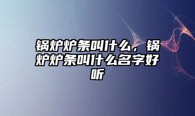 鍋爐爐條叫什么，鍋爐爐條叫什么名字好聽(tīng)