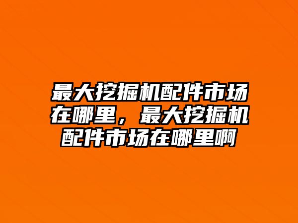 最大挖掘機配件市場在哪里，最大挖掘機配件市場在哪里啊